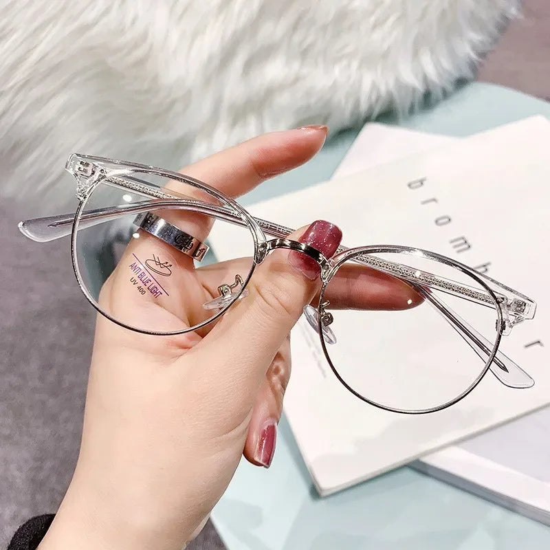 Blue Light Blocking Far-sight Glasses Unisex Women Men's Intelligent Photochromic Presbyopia Diopter Prescription Plus Eyewear