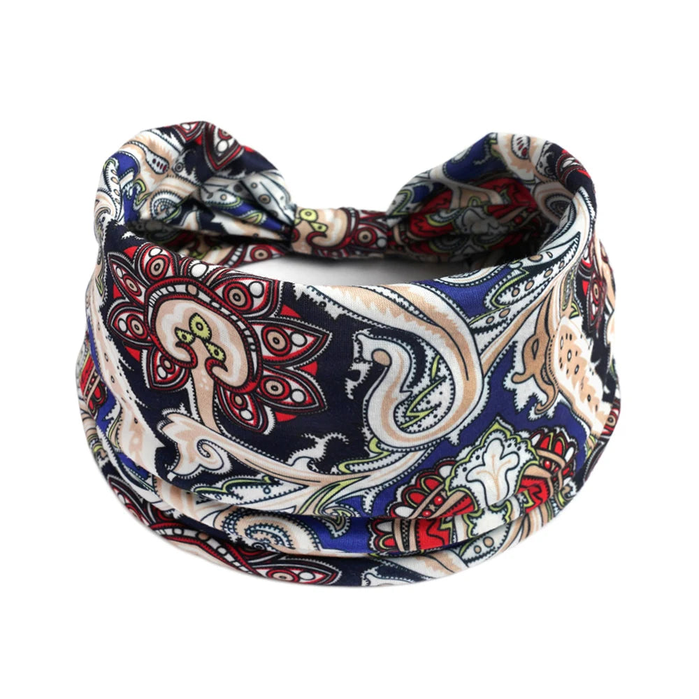 Women Hair Bands Headband Bohemian Sports Run Bandage Elastic Girl Wide Headband Print Wide Headwrap Headpiece Hairband Ladies