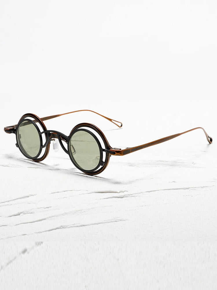 High quality pure titanium small glasses retro frame for men and women suction clip optical glasses frame for prescription glass