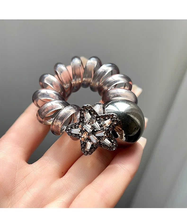 New Telephone Line Elastic Hair Rope Advanced Sense Pearl Hair Rope Hair Loop For Women High Elasticity Head Rope Hair Bands