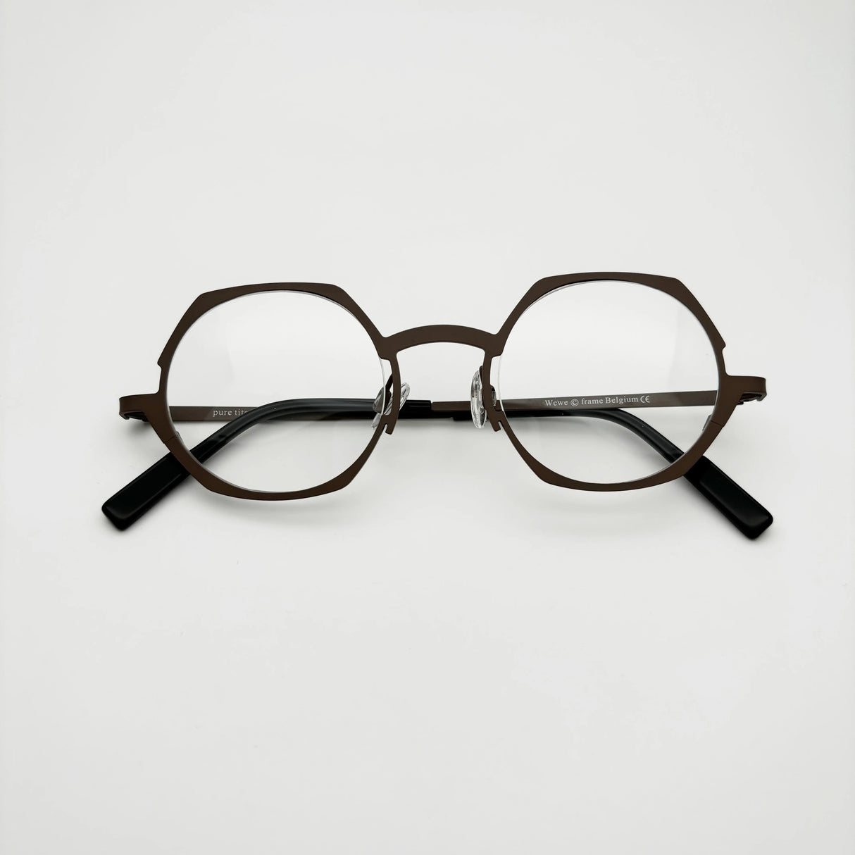Wcwe Belight Optical Belgium Geometry Irregular Shape Titanium Eyewear Spectacle Frame Men Women Eyeglasses