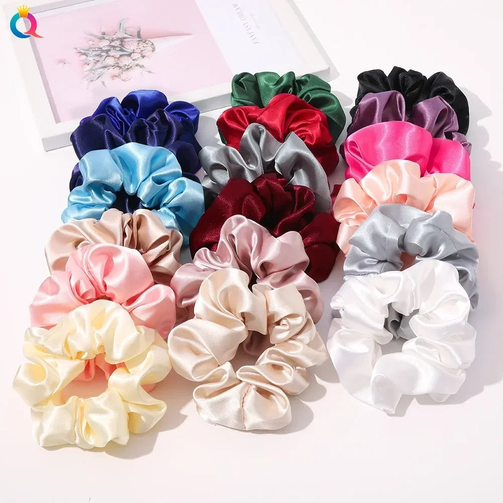 Silk Hair Scrunchies Elastic Hair Bands Not Hurt Hair Women Elegant Headwear Hair Ties Ponytail Holder Hair Rope Rubber Bands