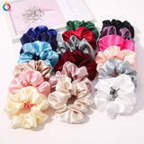 Silk Hair Scrunchies Elastic Hair Bands Not Hurt Hair Women Elegant Headwear Hair Ties Ponytail Holder Hair Rope Rubber Bands