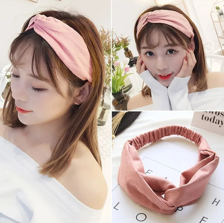 Cross elastic headband chiffon silk headband ladies headband hair accessory sports face wash