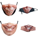 Halloween Adults Mouth Masks Funny Printed Cotton Blend Facial Expressions Washable Mascaras Face Shield Masque Facial Masks