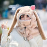 Cartoon Rabbit Ear Ski Helmet Cover Comfortable Soft Cycling Skiing Helmet Hat Lovely Winter Warm Plush Cap for Girl Women