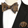 EASTEPIC Striped Bow Tie for Men Hanky Set Plaid Accessory Paisley Neckwear Floral Design Polka Dot Pure Black Evening Party