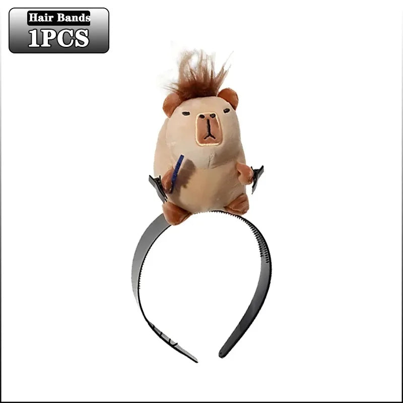 5PCS Headband Cartoon Mouse Hairband New Cartoon Plush Doll Headband French Wide-brim Hairpin Photo Headwear Creative Girl Gift