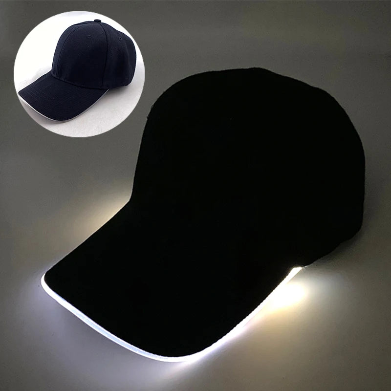 Adult Hat Led Optical Fibre Cap Hip Hot Hat NightClub Concert Masquerade Outdoor Fun Event Supplies Rap Summer Hat