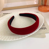 SWINATE Fashion Women Basic Black Velvet Hairband Double Size Headband Stretch Hair Hoop Simple Plain Style Easy For Wearing