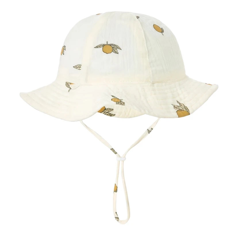 Cartoon Fruits Animals Printed Caps for Baby Boys Girls Cotton Sunshade Outdoor Indoor Hats for Toddlers Newborn Sun Hats