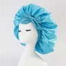 New Satin Sleeping Cap For Women Solid Wide Band Stretch Head Tie Silky Bonnet Edge Wrap Nightcap Hair Care Shower Head Cover