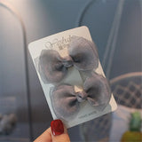 2Pcs/Set Hair Clips Solid Color Grosgrain Ribbon Bowknot Baby Hair Pins Bangs Barrettes Photo Props Gifts