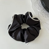 Korean Woman Large Elegant Satin Elastics Hair Band Solid Color Scrunchies Hair Ties Ladies Ponytail Hold Girls Hair Accessories