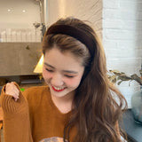 SWINATE Fashion Women Basic Black Velvet Hairband Double Size Headband Stretch Hair Hoop Simple Plain Style Easy For Wearing