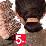 5PC High Elasticity Hair Ties Leopard Print Elastic Hair Scrunchie Ties for Women Wild Fashion Head Rope Hair Styling Accessorie