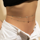 Waist Accessory Fashionable and Personalized Round Bead Chain Twisted Chain Double-layer Women's Waist Chain New Body Chain