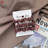 3Pcs/Set Silky Hair Scrunchies Ponytail Holders Elastics Hair Ties For Women Silk Satin Solid Color Hair Rope Hair Accessories