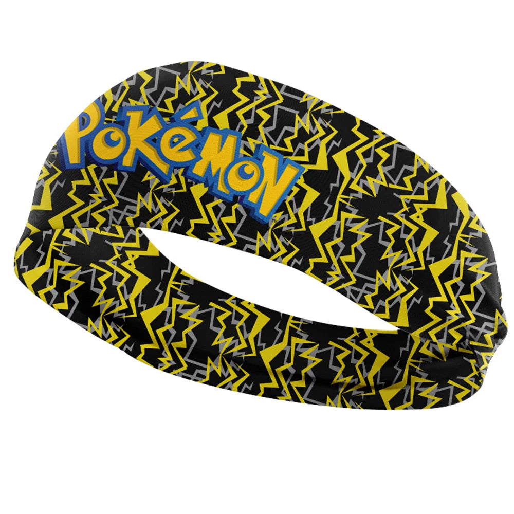 Pokemon Headbands Pikachu Stretch Wide edge Headbands Anime Childrens Sports Headbands Outdoor Running Anti Sweating Headbands