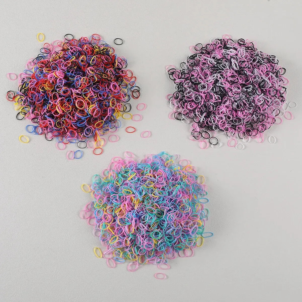 1500PCS Girls Colourful Disposable Rubber Band Hair Ties Headband Children Ponytail Holder Bands Kids Hair Accessories