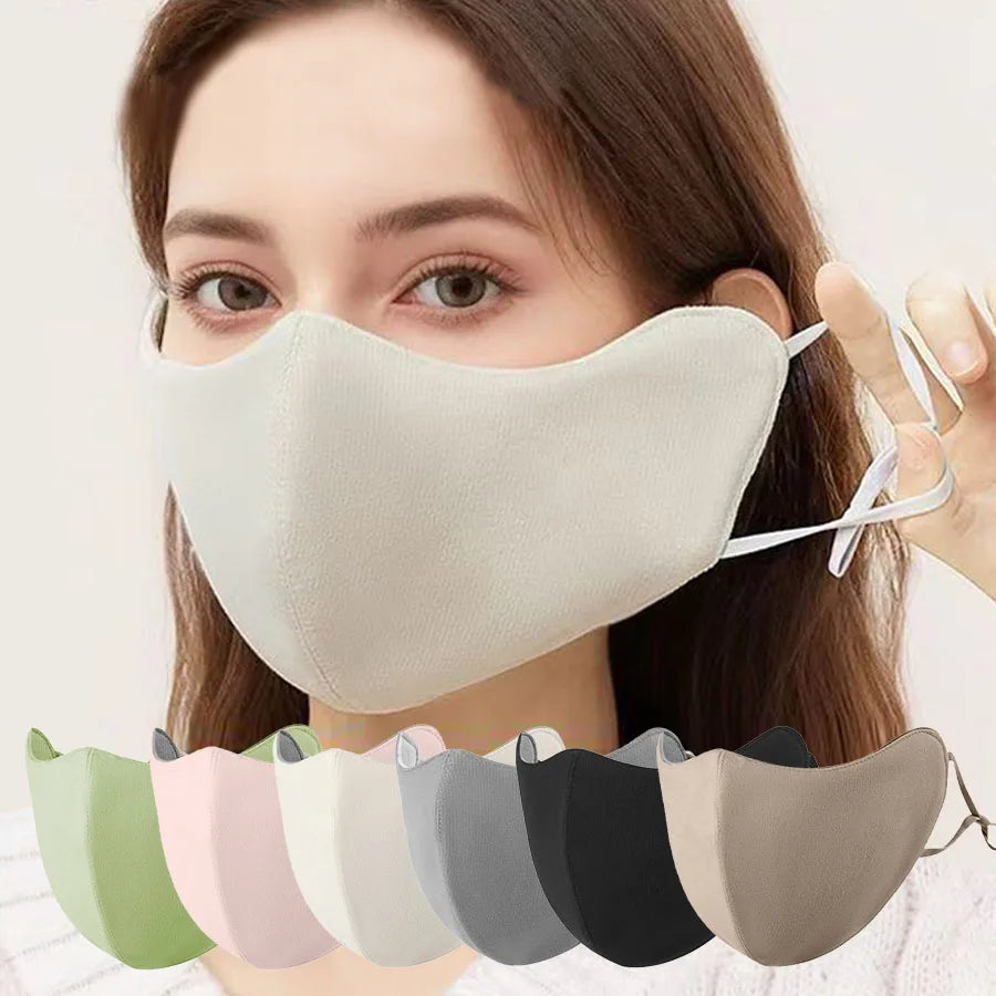 Fashion Warm Face Mask for Women High Quality Washable Reusable Anti Dust Windproof Mouth-muffle Winter Warm Breathable Mask