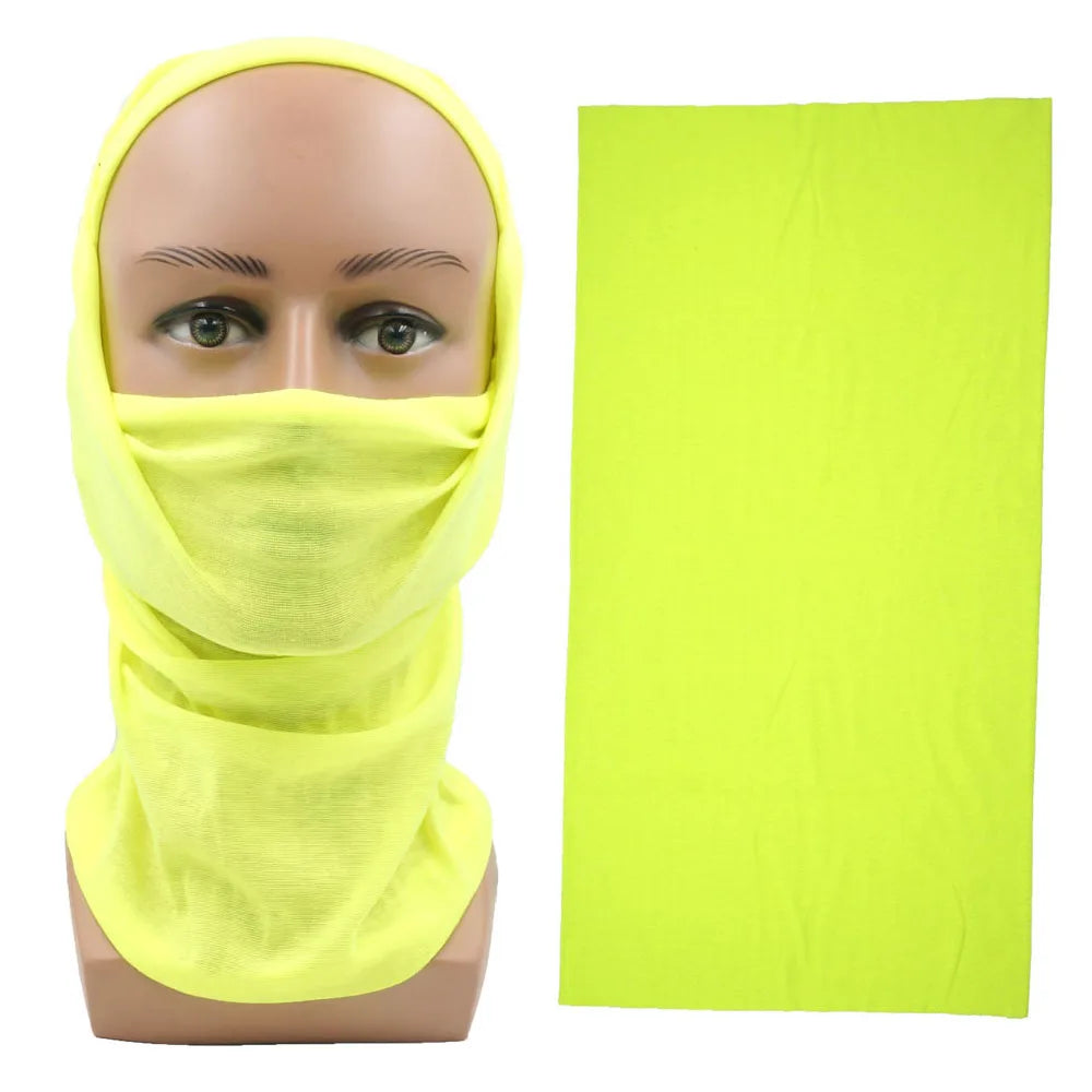 Outdoor Magic Bandana Solid Neon Color Cycling Hiking Scarves Headband Polyester Fashion Neck Cover Fishing Windproof Face Mask