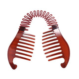 Women Comb Hair Riser Claw Flexible Headwear Black Brown Banana Barrettes Clip Hair Holding Tool Fashion Elastics Hair Comb