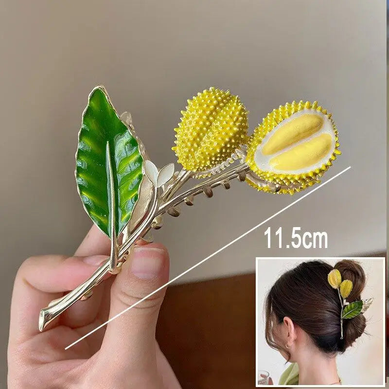 New Sweet Flower Durian Hair Claw Clip Ponytail Grab Hair Clips Shark Clip Woman Hairpins For Girl Hair Accessories Headdress