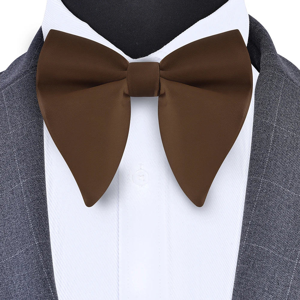 Classic Silk Solid Green Red Black Big Bow Tie for Man Fashion Bowknot Party Business Office Wedding Gift Accessories