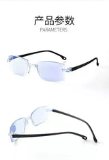 Luxury Blue Light Blocking Reading Glasses Women Men Cutting Frame Presbyopia Eyeglasses HD Lens Farsighted Prescription Eyewear