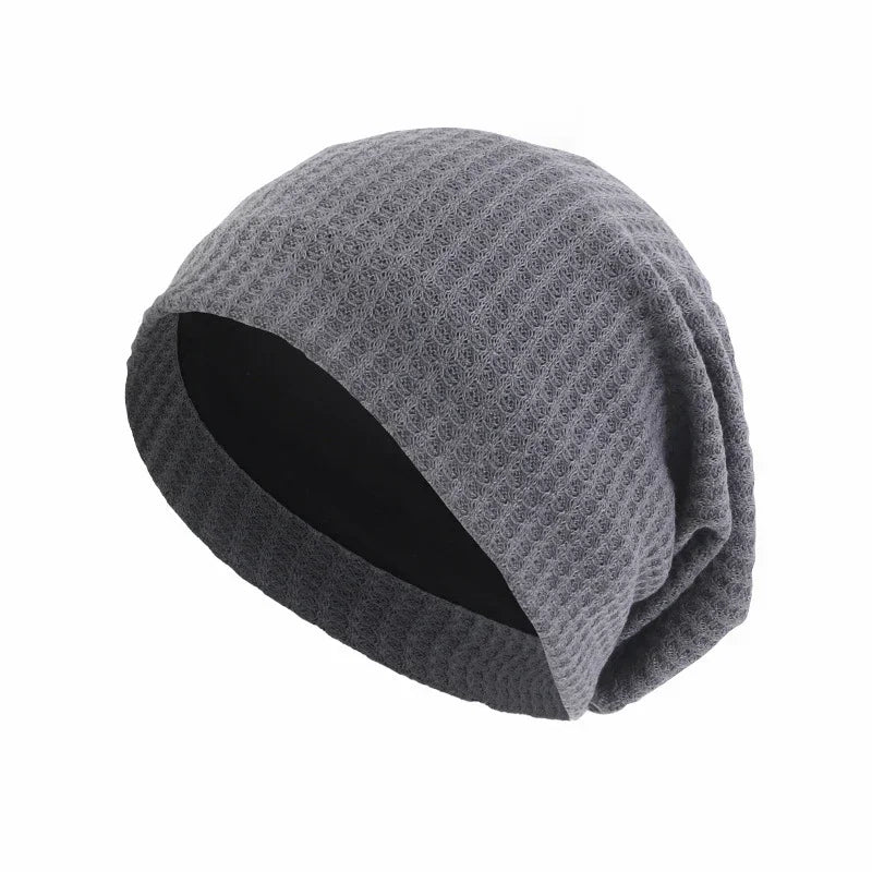 Women Men Sleeping Hat Baggy Beanie Satin Lined Night Unisex Sleep Cap Hair Care Bonnet Hair Loss Nightcap Pullover Hat Headwear