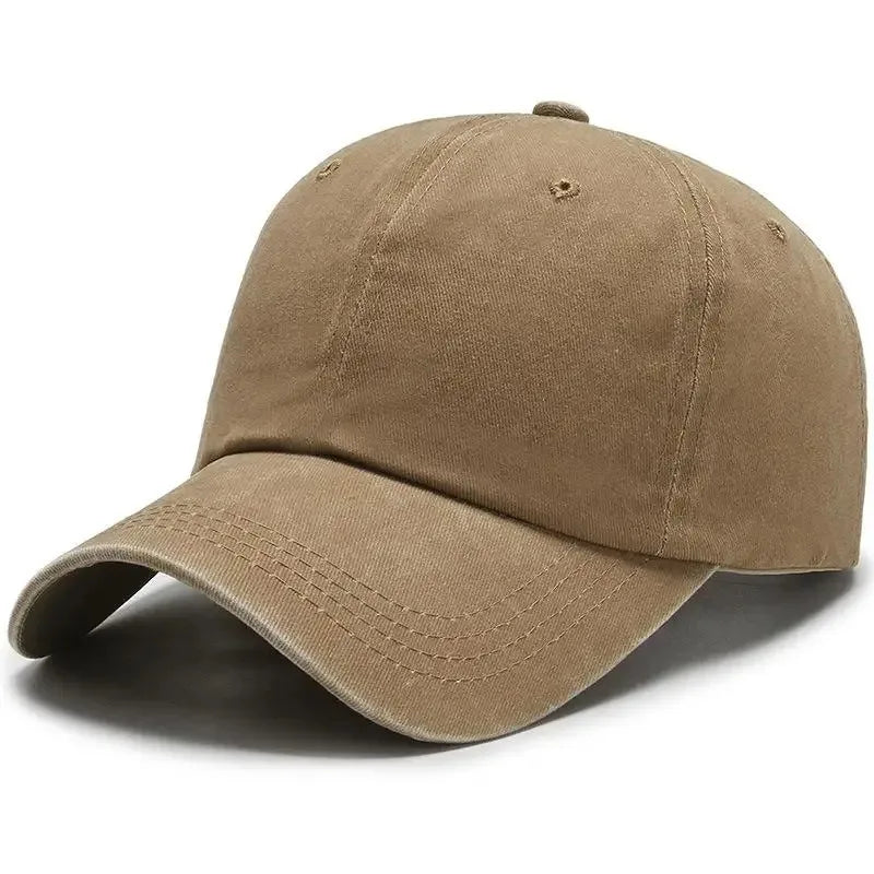 Hat Men's Washed Coated Baseball Cap Color Tile Korean Version Simple Dome Cap Solid Color Sports Sun Hat