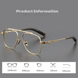 Titanium Double Beam Men's Glasses Frame Fashion Light Luxury Women's Glasses Frame Retro Optical Prescription Glasses Fram 105