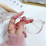 Transparent Anti-blue Light Glasses Oval Frame Computer Glasses Women Men Eyewear Blocking Glasses Optical Spectacle Eyeglases