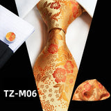 Floral Pink Silk Ties Set For Men Wedding Party Neck Tie Set Handkerchief Brooch Cufflinks Men Accessories High Quality Gravata