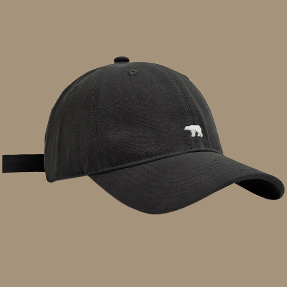 Four Seasons Versatile Polar Bear Pattern Embroidered Baseball Hat Men's and Women's Fashion Hip Hop Hat Outdoor Sunscreen Hat