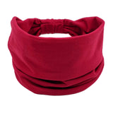 Headwrap Solid Color Knot Wide Headbands for Women Soft Cotton Sports Elastic Hair Bands Accessories Yoga Bandana Bandage