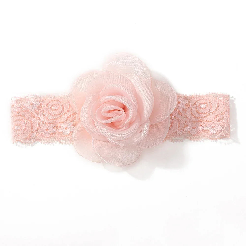 1Pc Baby Nylon Headscarf Astique Suitable Newborn Girl Flower Handmade Headband Elastic Hairband Turban Toddler Hair Accessories