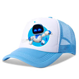 Astro Bot Kids Vintage Mesh Baseball Cap Adult Sun Hat Adjustable Breathable Sun Caps Summer Parents-child Hats Birthday Gifts