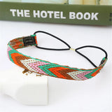 Men's Bohemian Elastic Hair Band Colorful Sport Headband Handmade Woven Hair Ties Hair Accessories for Women Men