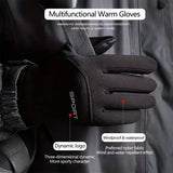 Men Winter Waterproof Cycling Gloves Outdoor Sports Ski Running Motorcycle Touch Screen Fleece Gloves Non-Slip Warm Full Fingers