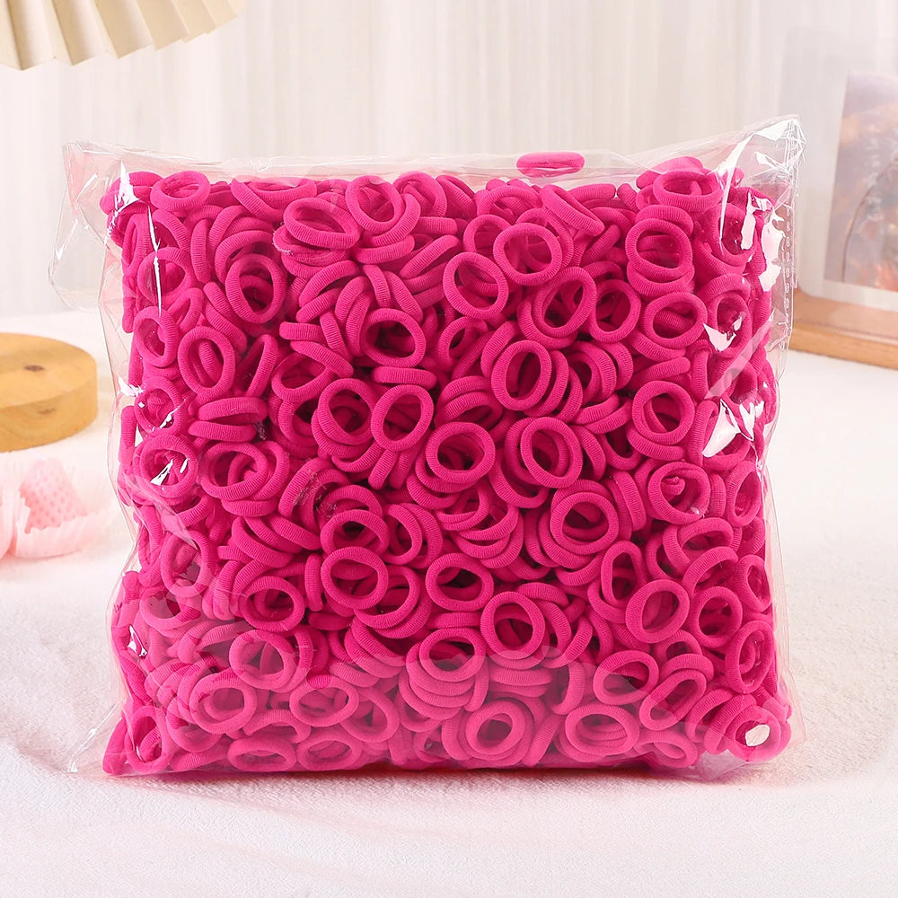 50/100/200Pcs Solid Color Hair Bands for Girls Kids Ponytail Hold Hair Tie Rubber Bands Hairhoop Scrunchie Hair Accessories
