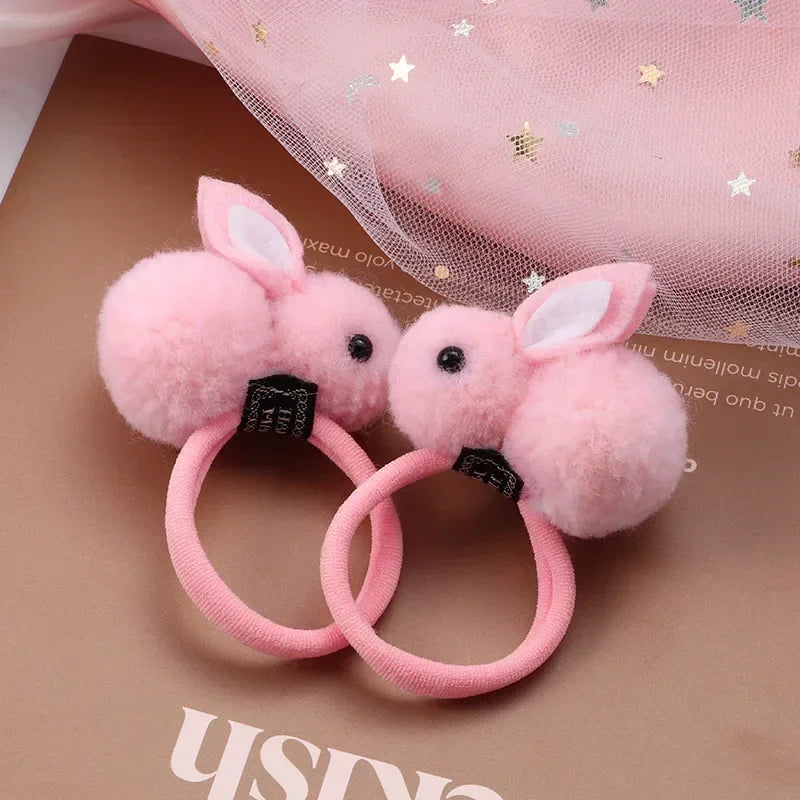 Hair Accessories Girls Ties Elastique Cheveux Fille Gomas Elasticas Furry Korean Kinder Kleding Rabbit Ears Scrunchie Headbands