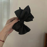 Large Bow Hair Claw Clip New Trendy Solid Color Black Hair Shark Grab Clip Hair Style Tools Hair Accessories for Women Girl