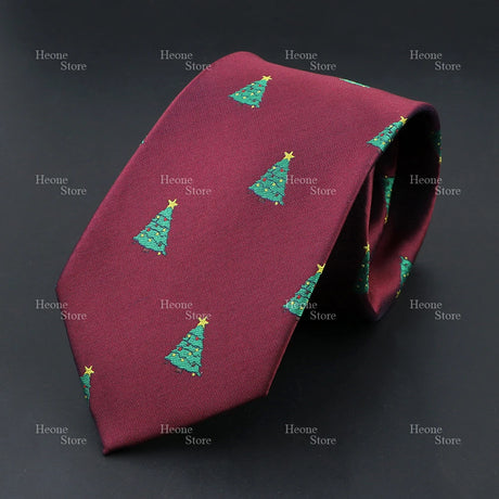 Classic Red Blue Christmas Tie For Men Father Festival Gift Santa Claus Snowman Tree Snowflake Elk Necktie Skinny 7cm Accessory