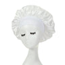 2PCS Milk Imitation Silk Wide Brim Satin Cloth Women's Hair Hat Bonnet Elastic Band Headwear bonnets for women