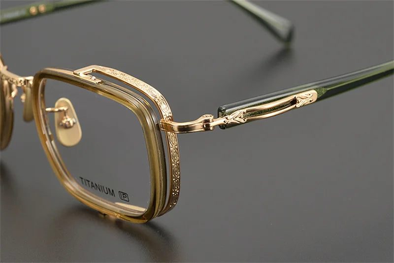 Exquisite Titanium Handmade Glasses Frame Mens Women Retro Square Spectacle Frames Eyeglasses Japanese Design Oval Round Eyewear