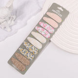 10Pcs/set 2.2'' Printed Embroidery Waterdrop Shape Hair Clips For Cute Girls BB Hairpin Barrettes Headwear Kids Hair Accessories