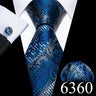 Novelty Teal Dots Tie For Men Fashion Trend Neck-Tie Woven Pocket Square Cufflinks Set Party Business Designer Barry.Wang FA-635