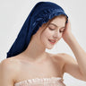 Natural Silk Long Turban Thick Hair Bonnet Night Cap Turban For Sleeping Curly Hair Silk Bonnet For Sleep Elastic Silk Hair Wrap